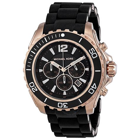 Michael Kors Drake Chronograph Black Dial Rose Gold